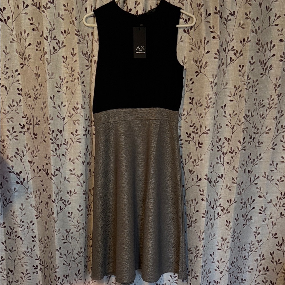 Women's Black and Shimmering Gray Dress